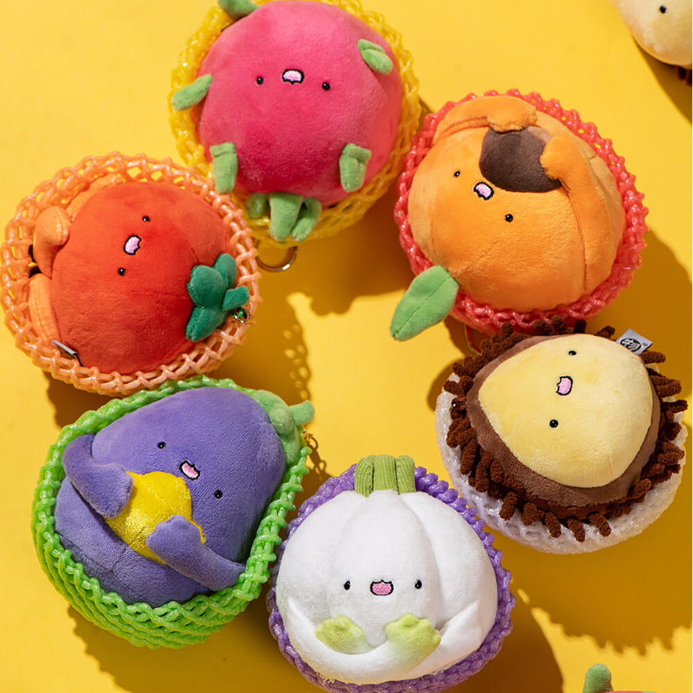 Cute Fruit Plush Bag Charm, Vegetables Keychain