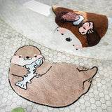 Cute Sea Otter Shaped Area Rug, Otter Carpet