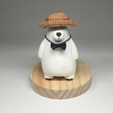 Handmade Polar Bear Ceramic Figurine, Home Ornaments