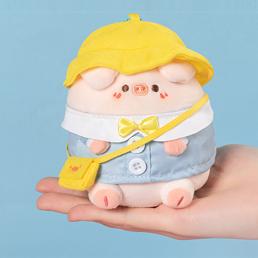 Cute Students Pig Plush Keychain, Animal Bag Charm