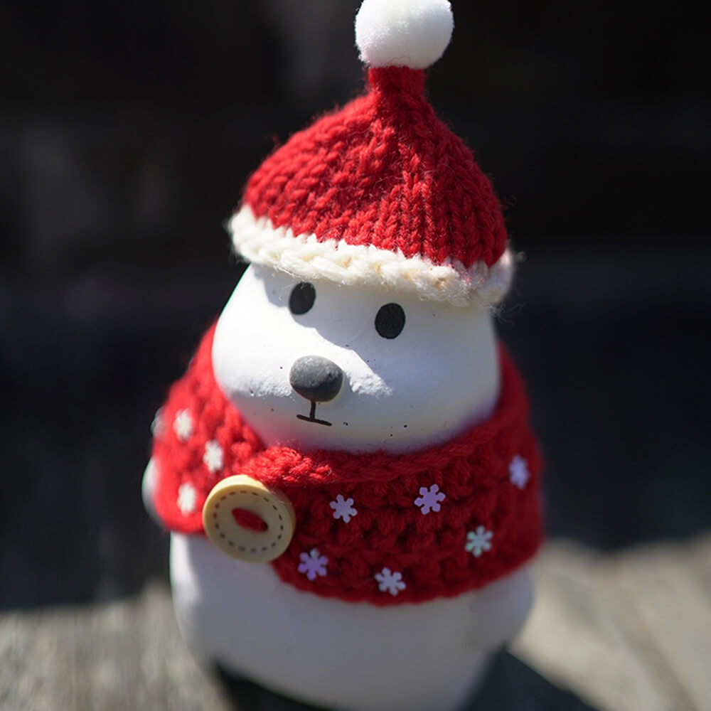 Handmade Polar Bear Ceramics Figure