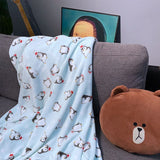 Soft Warm Penguin Print Bed Flannel Blanket For Nap