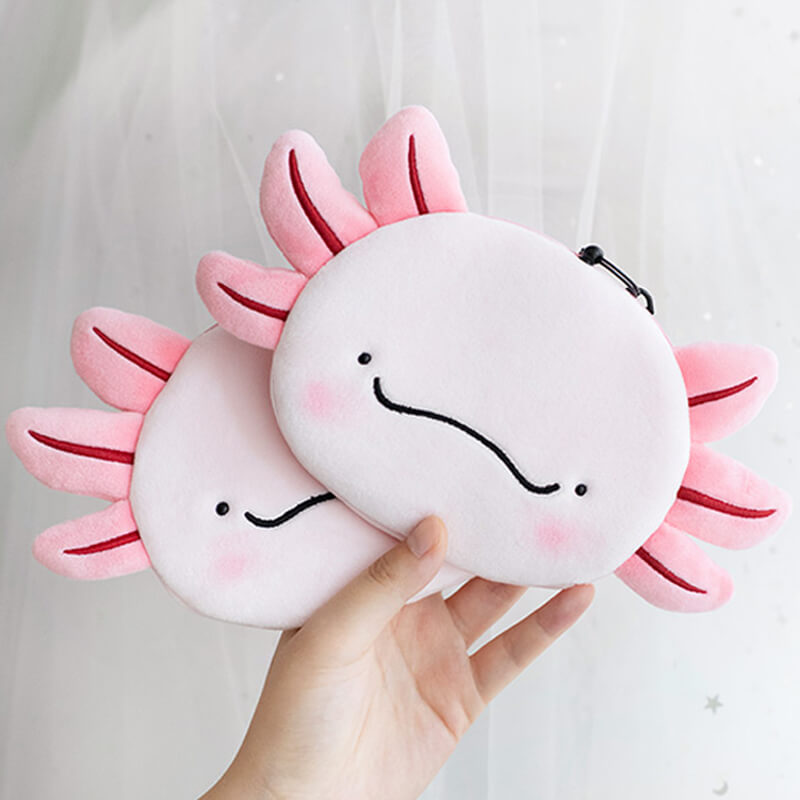 Cute Axolotl Zippered Coin Purses, Animal Money Bag