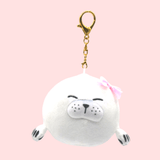 Magnet Couple Seal Bag Charm, Animal Plush Keychain
