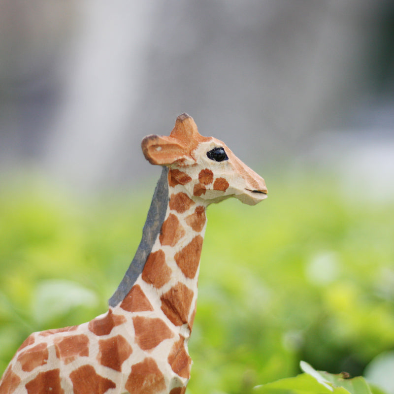 Handmade Carved Giraffe Figurine