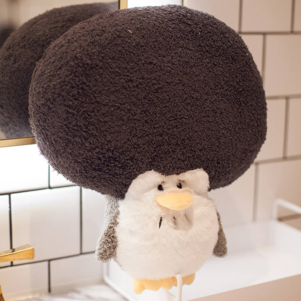 Afro-hair Penguin Stuffed Plush, Funny Animal Plush Toy