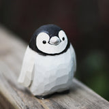Handmade Carved Emperor Penguins Figurine