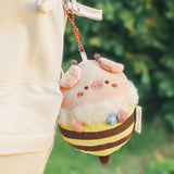 Cute Bee Pig Plush Keychain, Animal Bag Charm