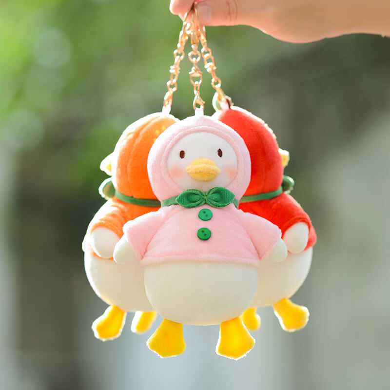 Cute Fruit Duck Stuffed Animal Bag Charm