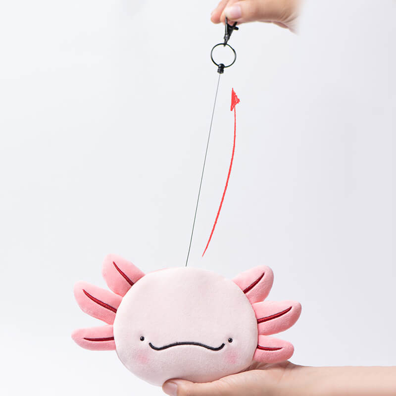 Cute Axolotl Zippered Coin Purses, Animal Money Bag