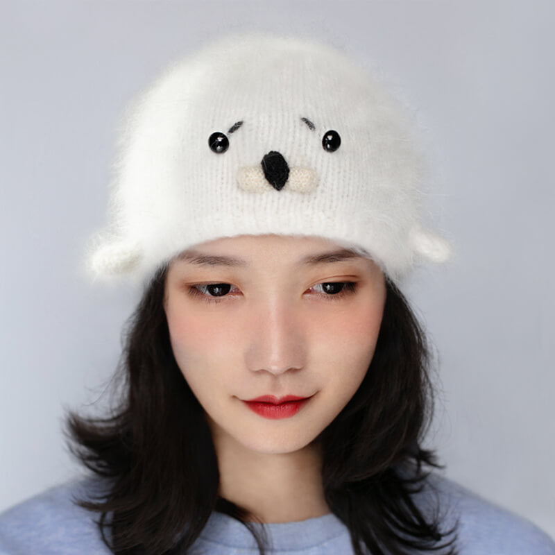Hand-knitted Baby Seal Hat