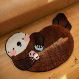 Cute Sea Otter Shaped Area Rug, Otter Carpet