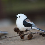 Handmade Carved Wooden Silver-throated Bushtit Figurine