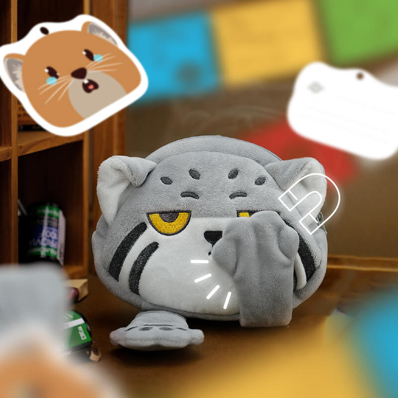 Cute Pallas's cat Zippered Coin Purse, Animal Money Bag