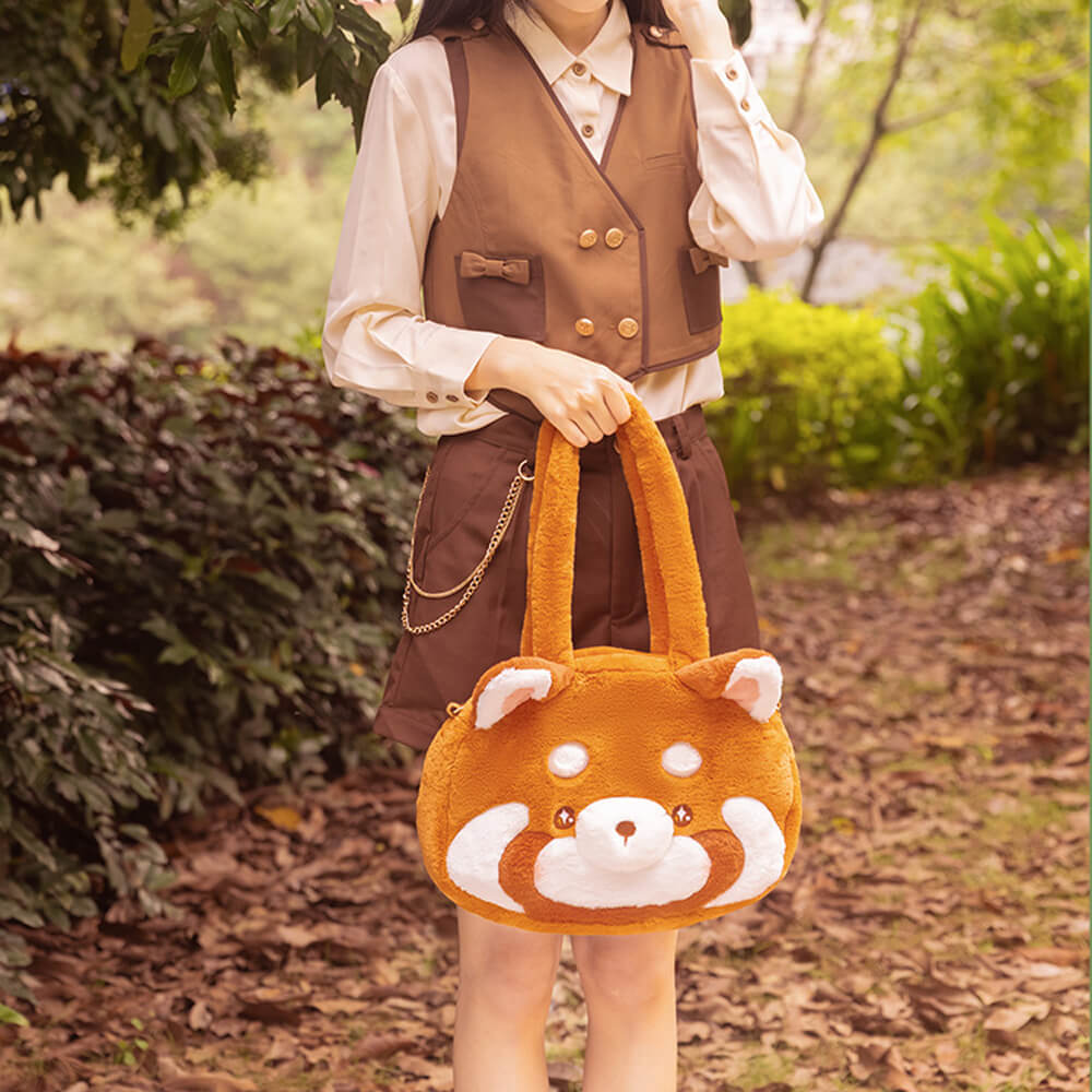 Two-Purpose Red Panda Big Handbag, Crossbody Bag