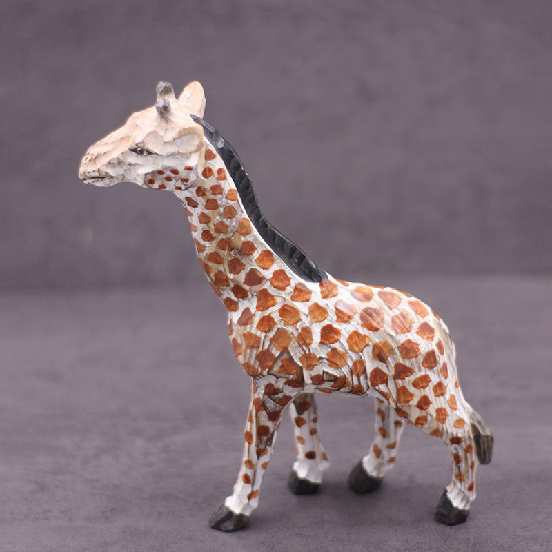 Handmade Carved Giraffe Figurine