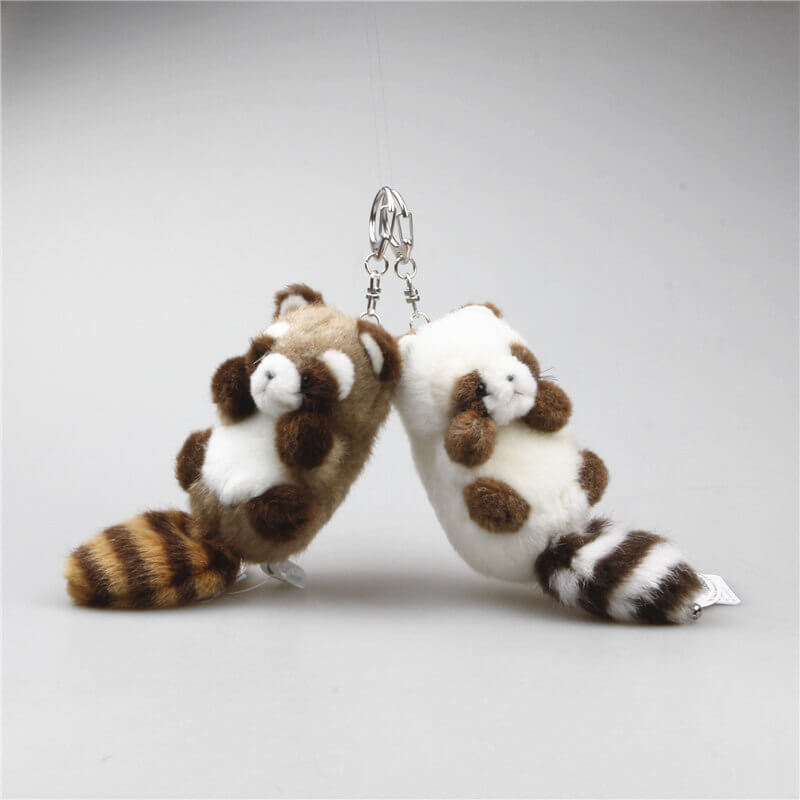 Cute Raccoon Plush Bag Charm, Animal Keychain