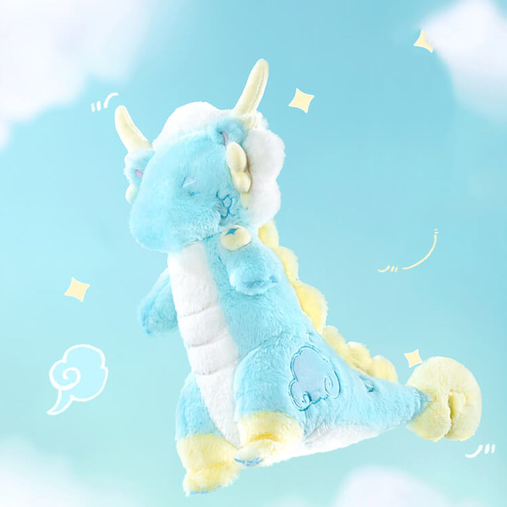 Sitting Chinese Blue Dragon Stuffed Animal Plush Toy