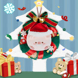 Christmas Plush Pig Wreath, Holiday Home Decoration