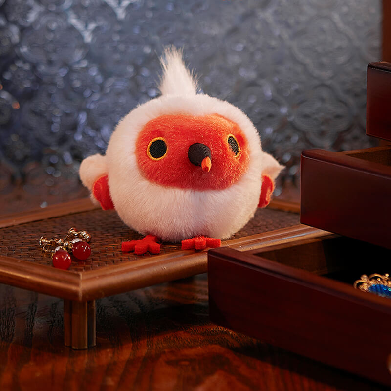 Crested ibis Plush Bag Charm, Stuffed Animal Keychain