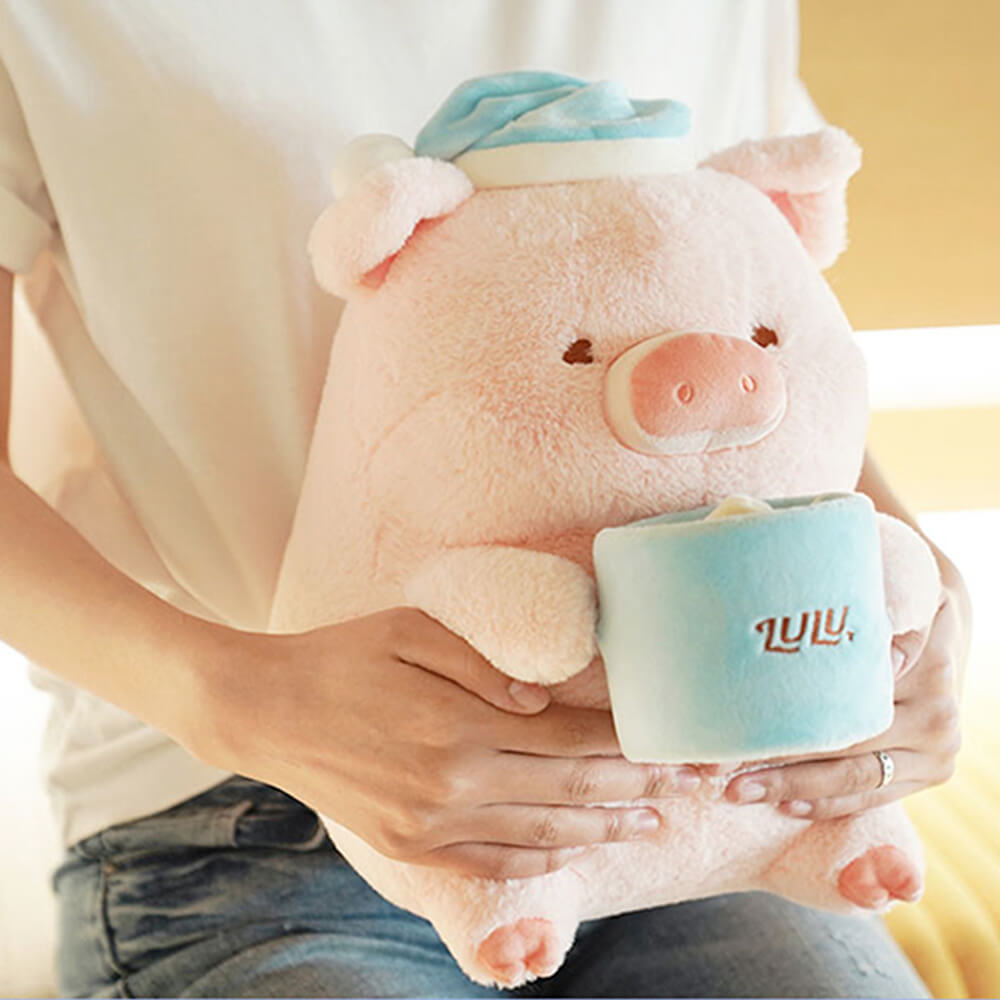 Cute Sleepy Pig Hugging Pillow, Stuffed Animal Plush