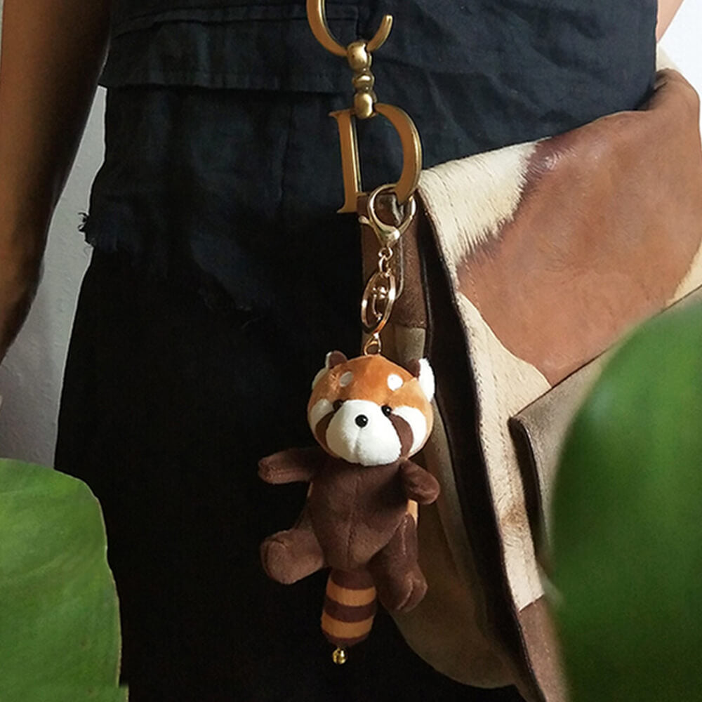 Red Panda Plush Bag Charm, Stuffed Animal Keychain