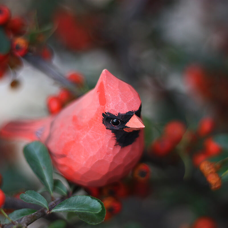 Handmade Carved Bird Figurine
