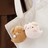 Couple Pig Ghost Bag Charm Keychain with Magnet