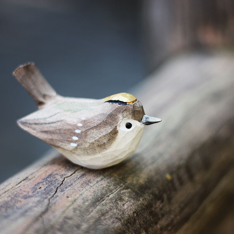 Handmade Carved Bird Figurine