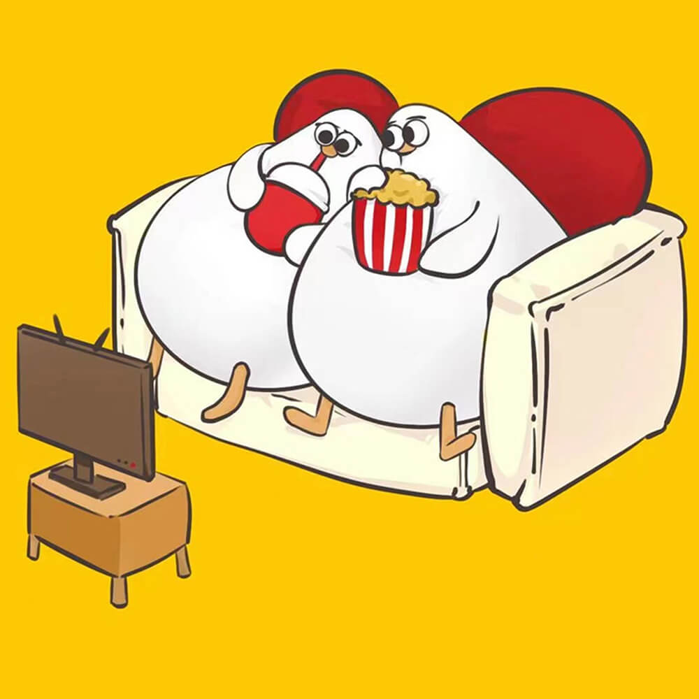 Chubby Couple Seagull Stuffed Animal Plush Toy with Plush Sofa
