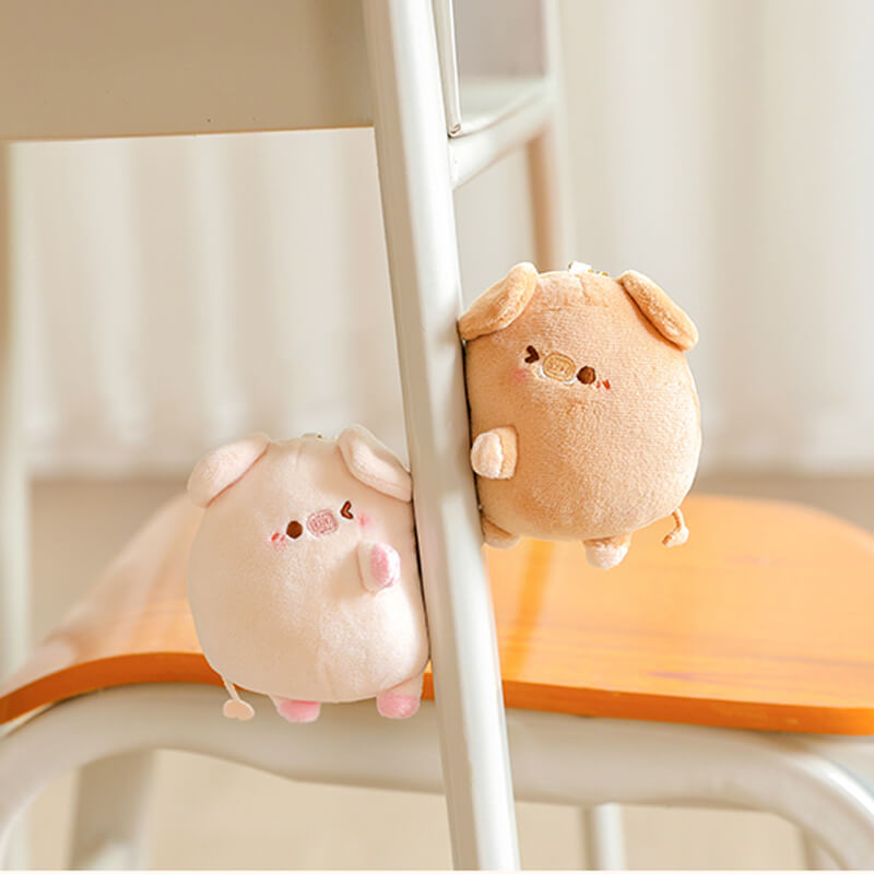 Couple Pig Bag Charm Keychain with Magnet