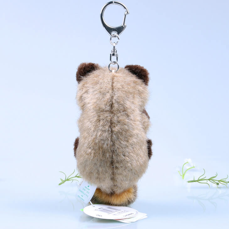 Cute Raccoon Plush Bag Charm, Animal Keychain
