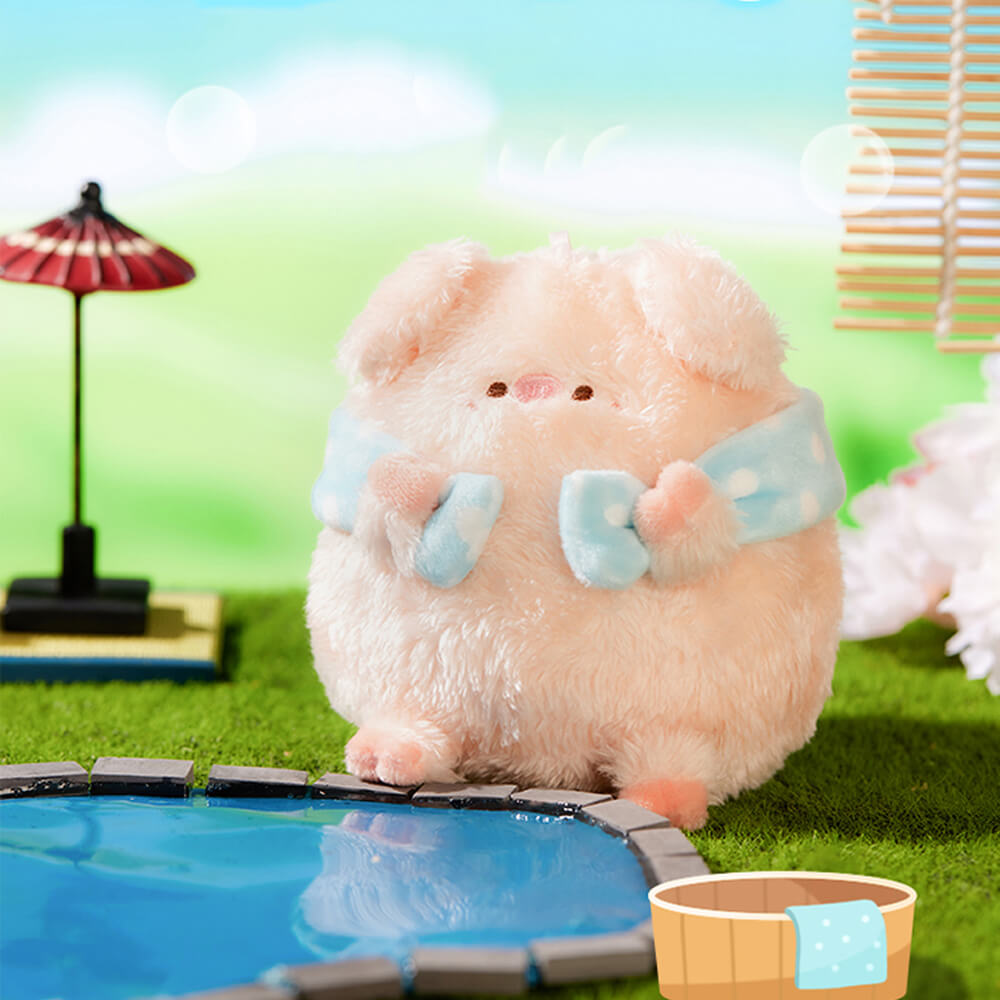 Adorable Bath Piggy Plush Bag Charm, Stuffed Animal Keychain
