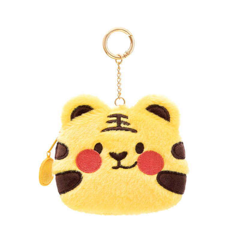 Cute Plush Zippered Tiger Coin Purse