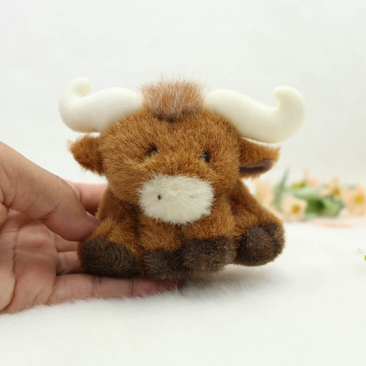 Water Buffalo Plush Bag Charm, Animal Stuffed Keychain