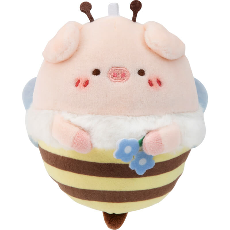 Cute Bee Pig Plush Keychain, Animal Bag Charm