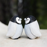 Handmade Carved Emperor Penguins Figurine