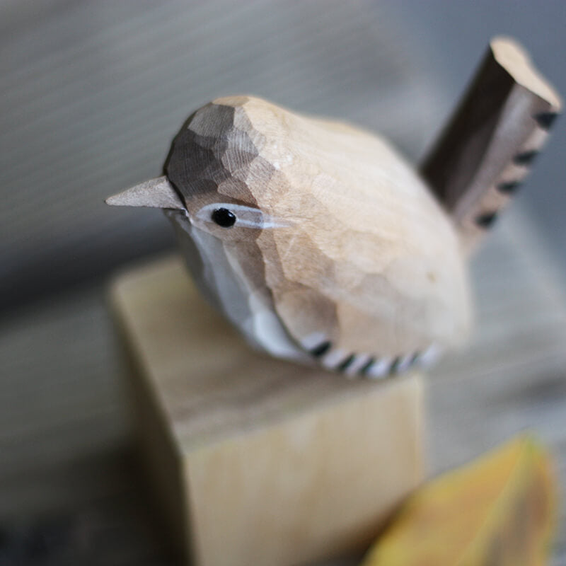 Handmade Carved Bird Figurine