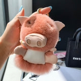 Fluffy Stuffed Pig Bag Charm