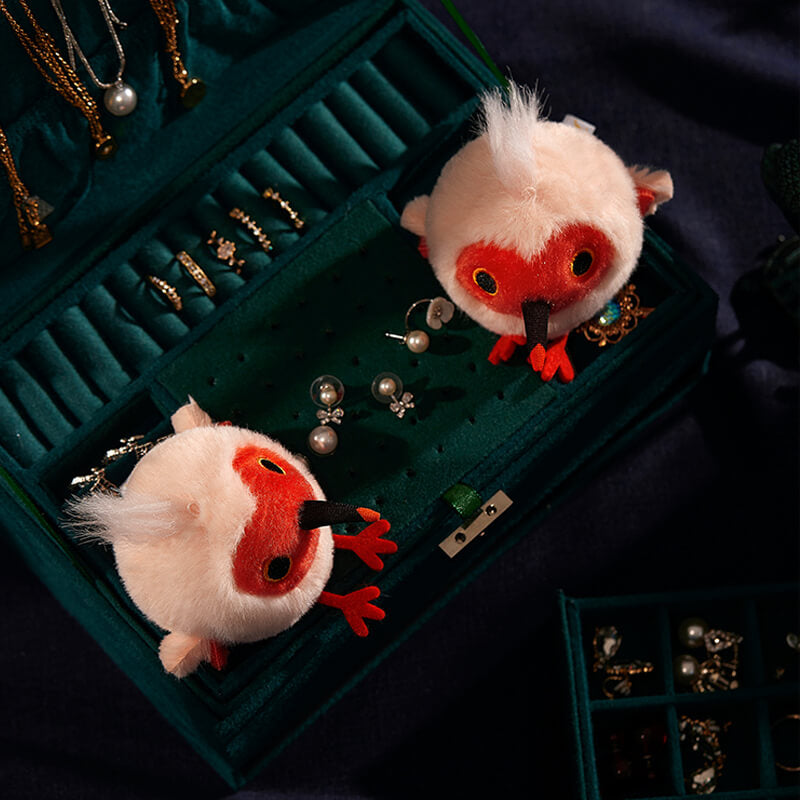Crested ibis Plush Bag Charm, Stuffed Animal Keychain