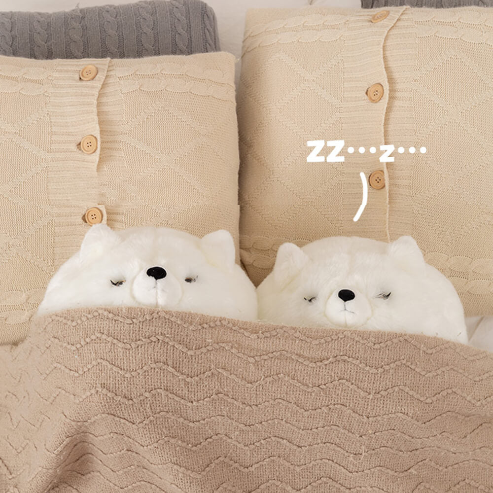 Chubby Arctic Fox Stuffed Animal Plush