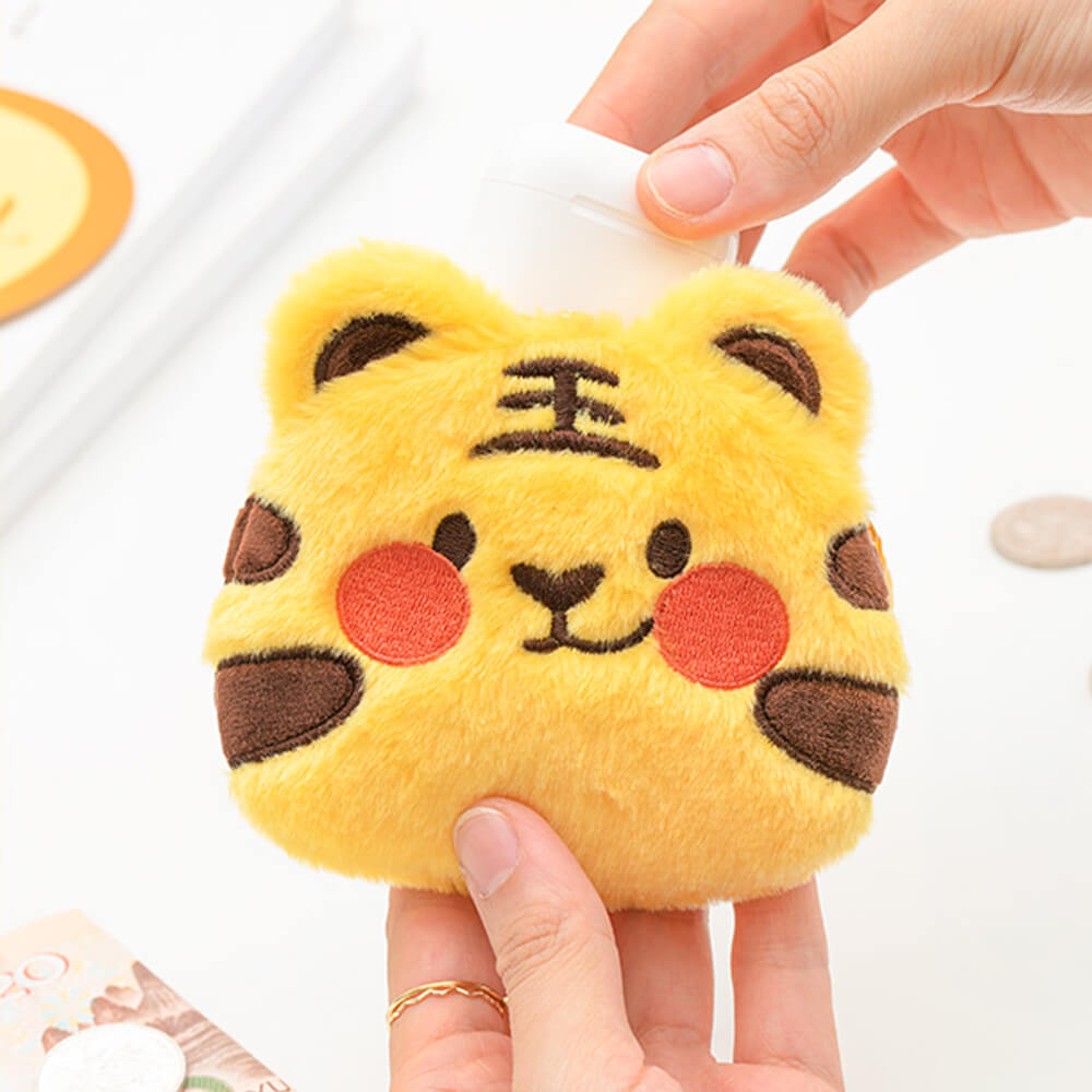Cute Plush Zippered Tiger Coin Purse