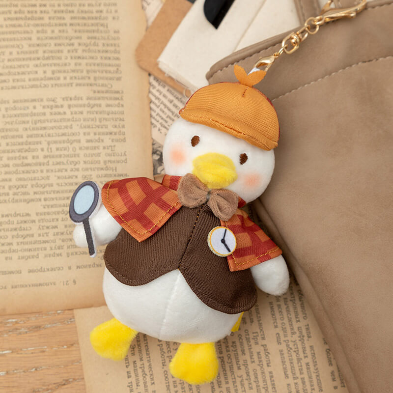 Cute Detective Duck Stuffed Animal Bag Charm