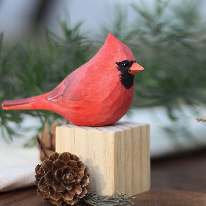 Handmade Carved Bird Figurine
