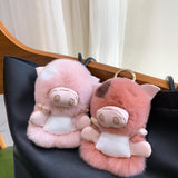 Fluffy Stuffed Pig Bag Charm