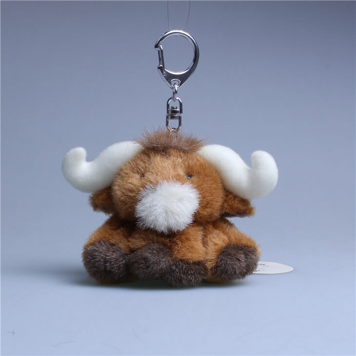 Water Buffalo Plush Bag Charm, Animal Stuffed Keychain