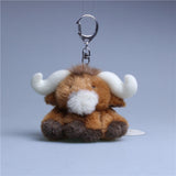 Water Buffalo Plush Bag Charm, Animal Stuffed Keychain