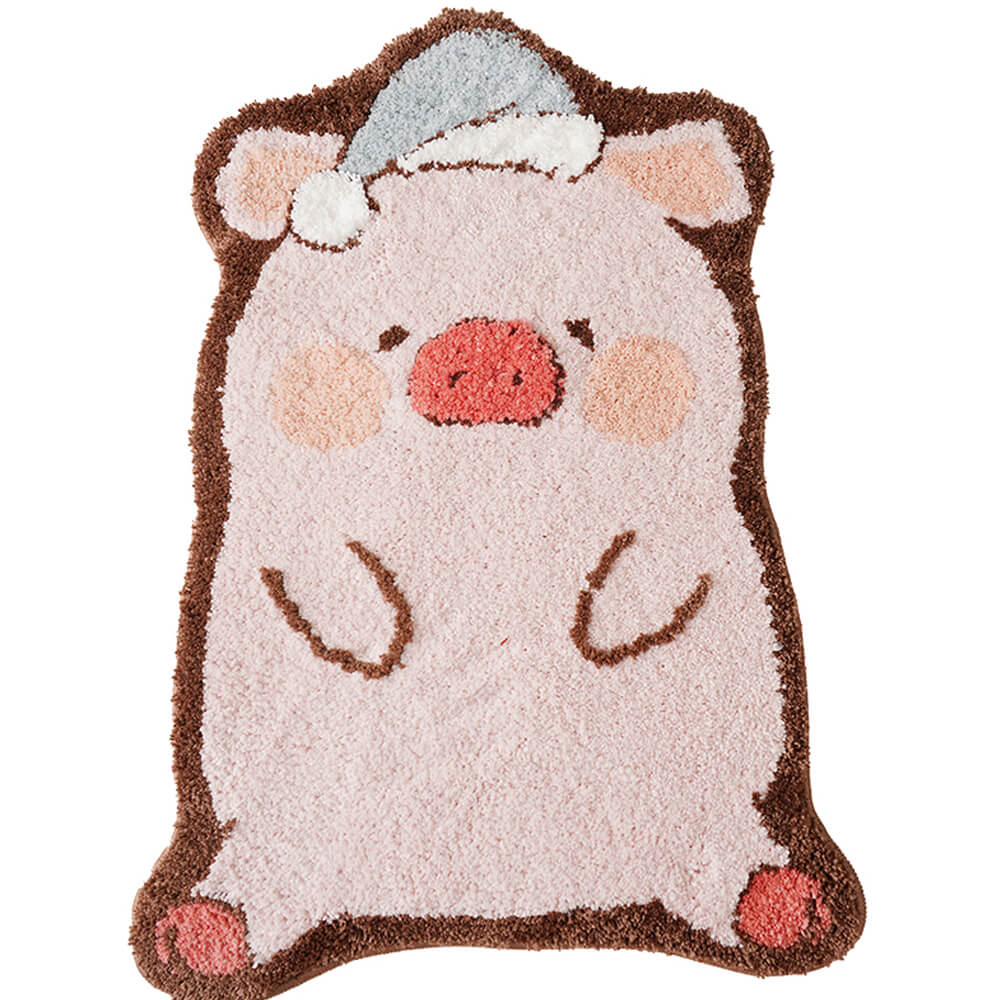 Cute Sleepy Pig Shaped Area Rug, Pig Carpet