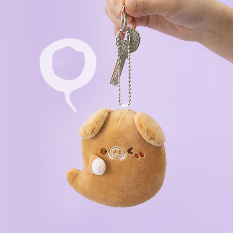 Couple Pig Ghost Bag Charm Keychain with Magnet