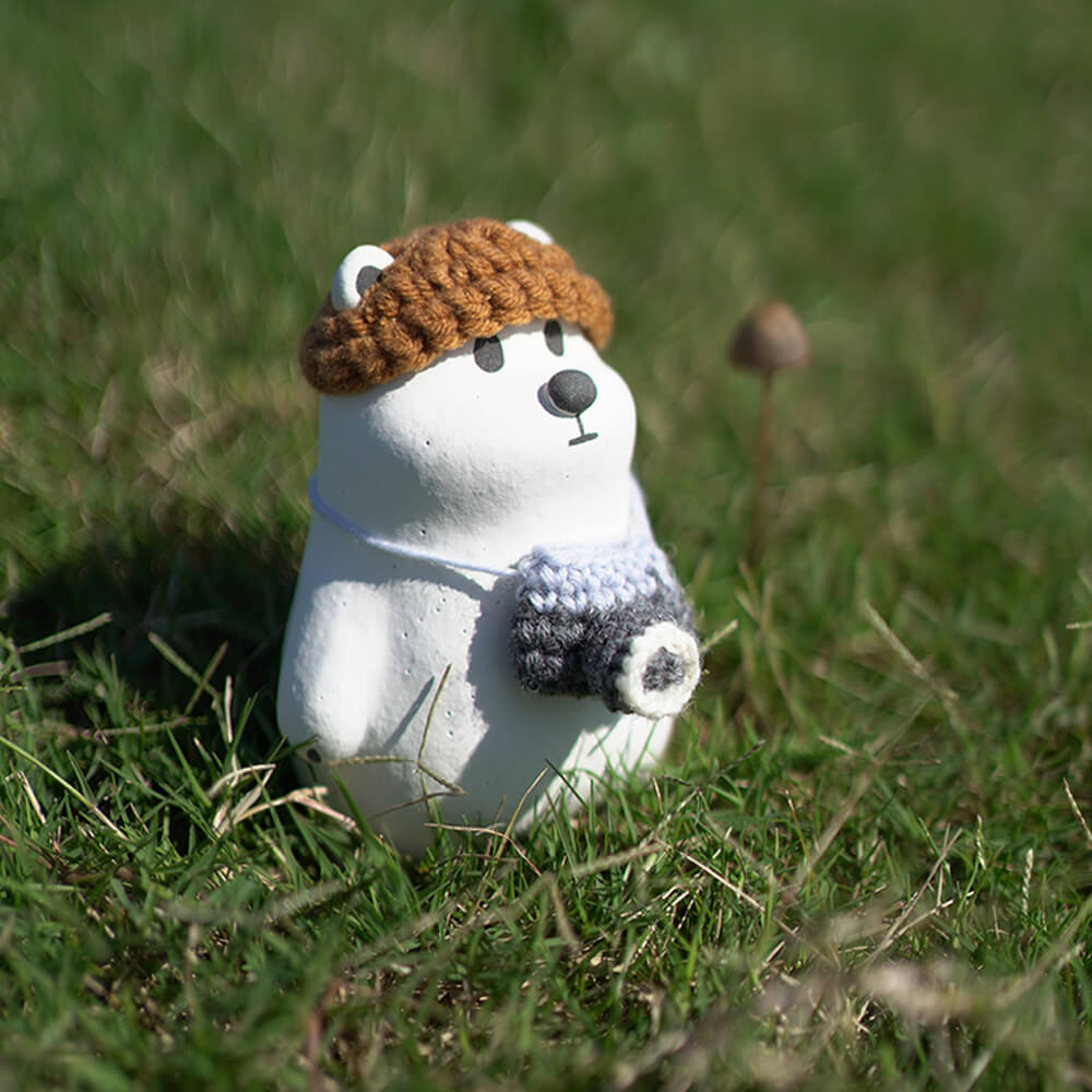 Handmade Polar Bear Ceramics Figure
